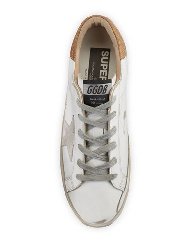 Shop Golden Goose Superstar Leather Lace-up Sneakers In White