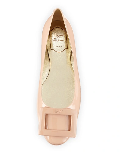 Shop Roger Vivier Gommette Patent Ballerine Flat, Nude