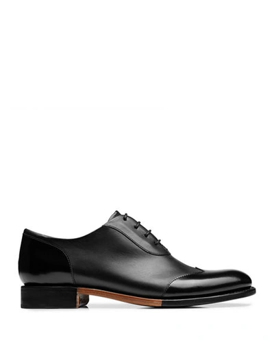The Office Of Angela Scott Mr. Evans Wing-tip Oxfords In Black On Black