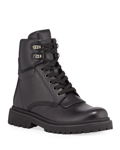 Shop Moncler Patty Scarpa Leather Boots In Black