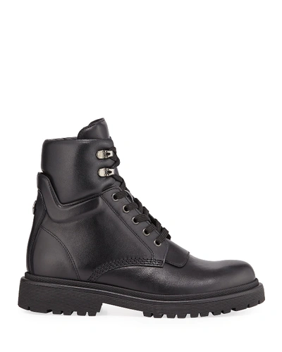 Shop Moncler Patty Scarpa Leather Boots In Black