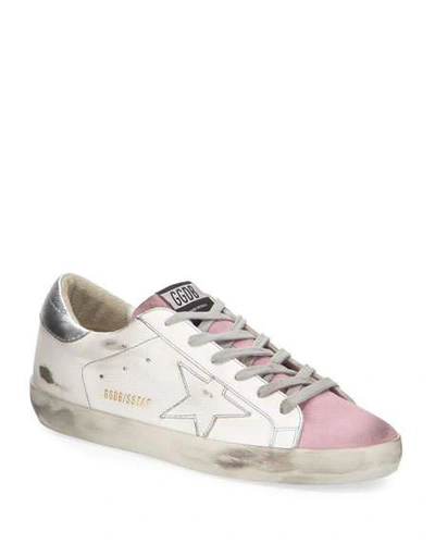 Shop Golden Goose Superstar Contrast Sneakers In White