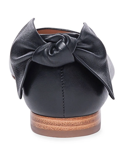 Shop Bernardo Eloise Leather Bow Ballet Flats In Black