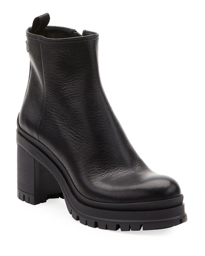 Shop Prada Cervo Lugged Boots In Black