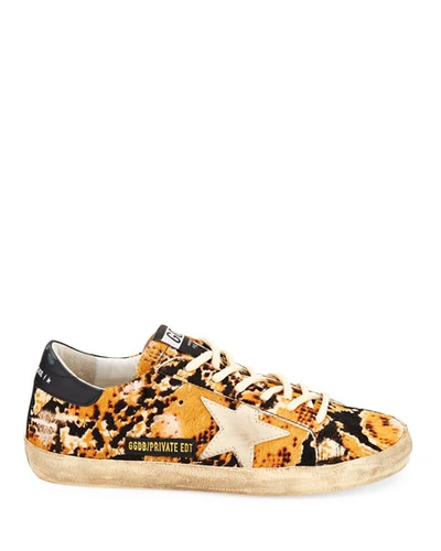Golden Goose Superstar Snake Calf Hair Sneakers In Pony Snake