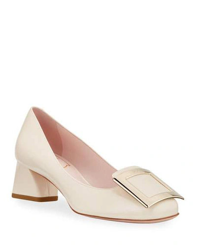 Shop Roger Vivier Tres Decolette 45mm Pumps In White