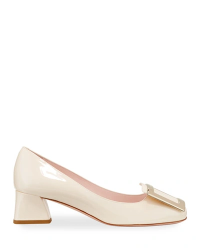 Shop Roger Vivier Tres Decolette 45mm Pumps In White