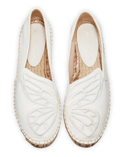 Shop Sophia Webster Butterfly Leather Espadrille Flats In White