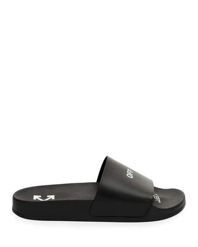 Shop Off-white Pool Slide Rubber Sandals In Black