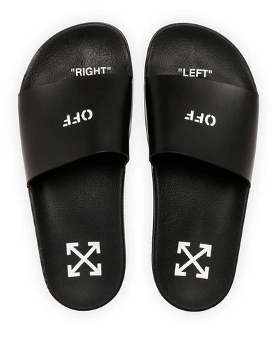 Shop Off-white Pool Slide Rubber Sandals In Black