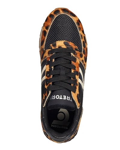 Shop Tretorn Loyola 10 Leopard-print Fur Trainer Sneakers