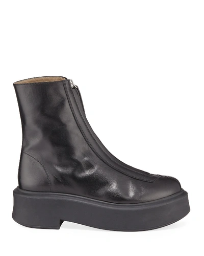 The Row Zipped Ankle Boots In Black