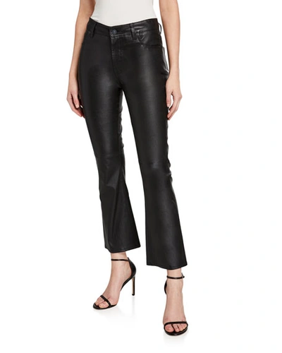 Shop 7 For All Mankind High-rise Slim-leg Kick Flare Jeans In Jet Black