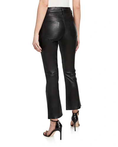 Shop 7 For All Mankind High-rise Slim-leg Kick Flare Jeans In Jet Black