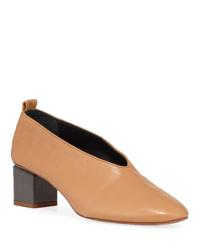 Shop Gray Matters Mildred Classica Leather Pumps In Camel