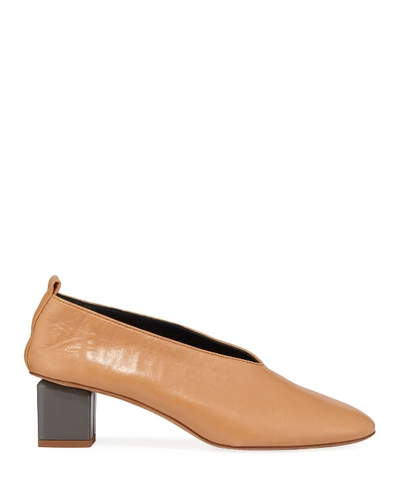 Shop Gray Matters Mildred Classica Leather Pumps In Camel