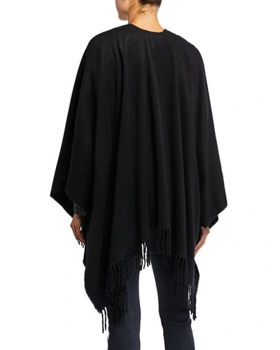 Shop Rag & Bone Fringed Cashmere Serape In Blk