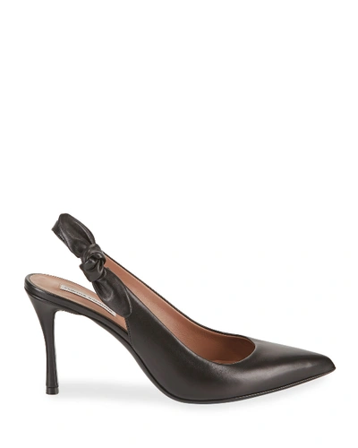 Shop Tabitha Simmons Millie Soft Bow Leather Pumps In Black