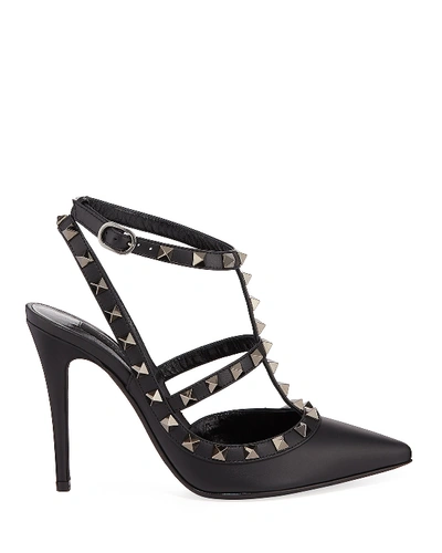 Shop Valentino Rockstud Noir Slingback 100mm Pumps