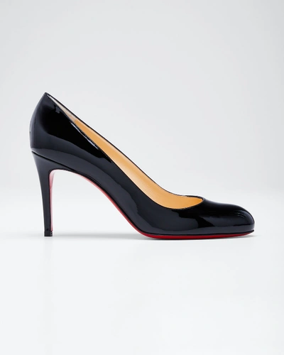 Shop Christian Louboutin Simple Patent 85mm Red Sole Pump In Black