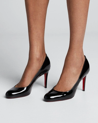 Shop Christian Louboutin Simple Patent 85mm Red Sole Pump In Black