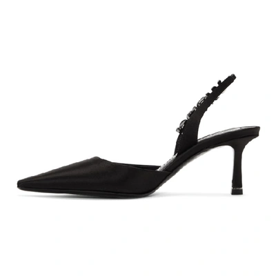 Shop Alexander Wang Black Satin Grace Heels In 001 Black