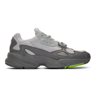 Shop Adidas Originals Grey Falcon Sneakers In Grey/grey