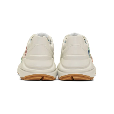 Shop Gucci Ivory Rhyton Rainbow Glitter Sneakers