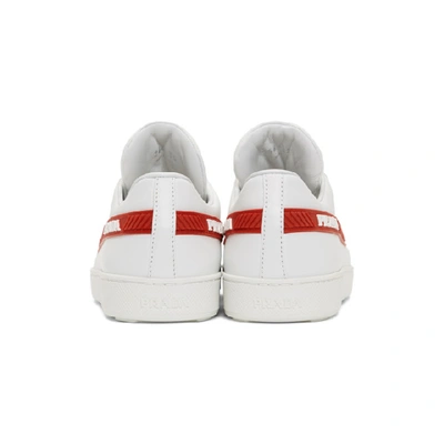 Shop Prada White 'red Band' Sneakers