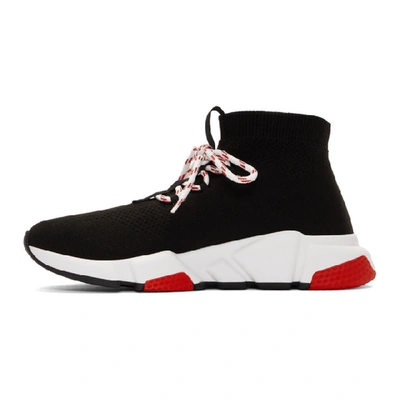 Shop Balenciaga Black And Red Speed Trainer Sneakers In 1000 Black