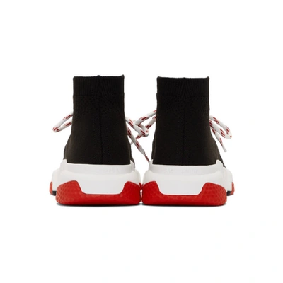 Shop Balenciaga Black And Red Speed Trainer Sneakers In 1000 Black