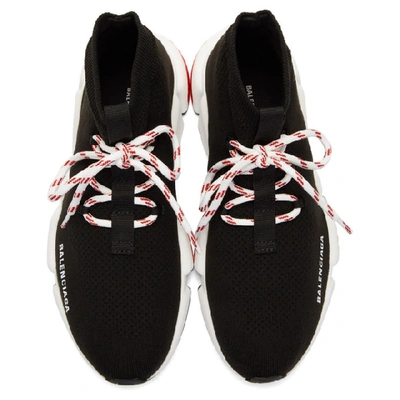 Shop Balenciaga Black And Red Speed Trainer Sneakers In 1000 Black