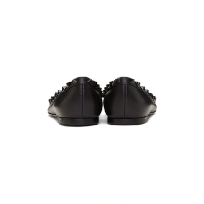 Shop Valentino Black  Garavani Tonal Rockstud Ballerina Flats In 0no Black