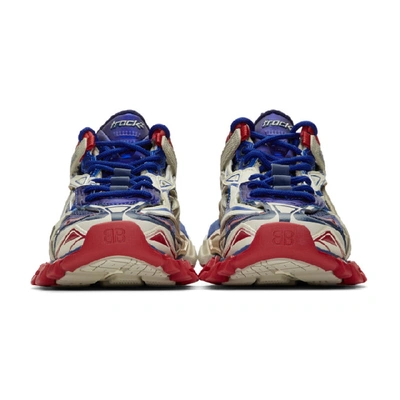 Shop Balenciaga Blue And Red Track.2 Sneakers In 8570 Bluer