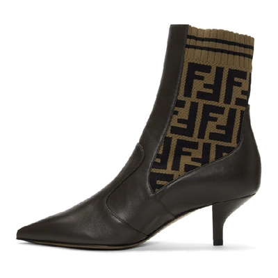 Shop Fendi Brown 'forever ' Rockoko Boots In F13ct Black