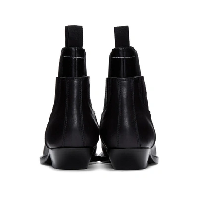 Shop Mm6 Maison Margiela Black Cut-out Double Chelsea Boots In T8013 Black