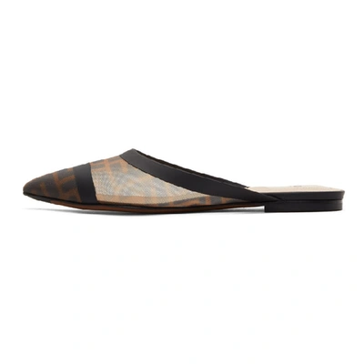 Shop Fendi Black Mesh 'forever ' Colibri Slippers In F0vav Black