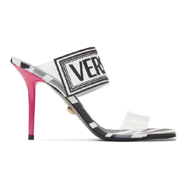 clear versace heels