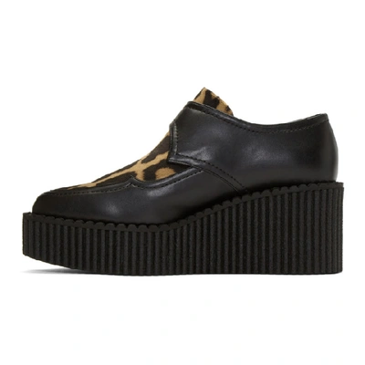 Shop Stella Mccartney Black Leopard Platform Creeper Derbys In 191451f12101613