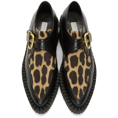 Shop Stella Mccartney Black Leopard Platform Creeper Derbys In 191451f12101613