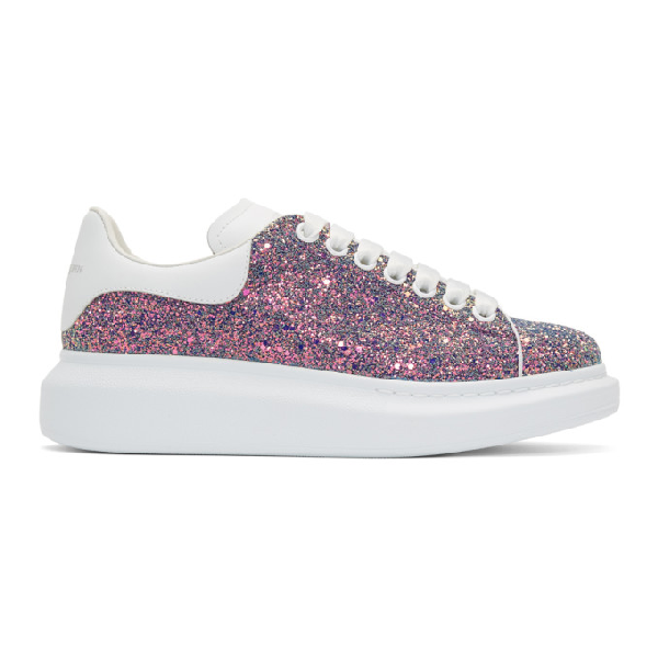 alexander mcqueen silver glitter sneakers