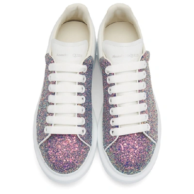 Shop Alexander Mcqueen Multicolor Shell Glitter Oversized Trainers