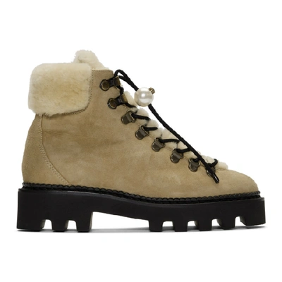 Shop Nicholas Kirkwood Beige Delfi Hiking Boots In M02 Natural