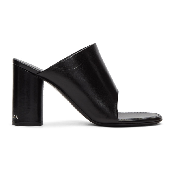 black mules with block heel