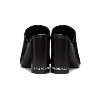 Shop Balenciaga Black Oval Sandals In 1006 Black/