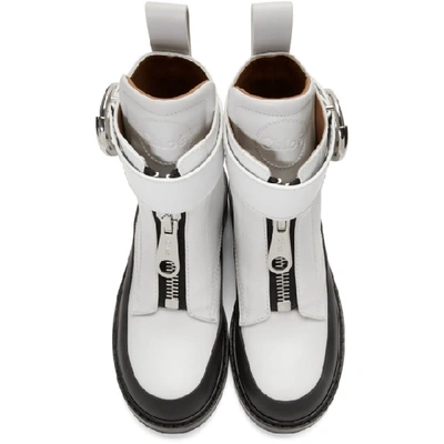 Shop Chloé White Roy Ankle Boots