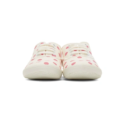 Shop Comme Des Garcons Girl Beige And Pink Polka Dot Plimsoll Sneakers In 2 Pink