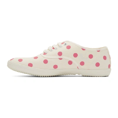 Shop Comme Des Garcons Girl Beige And Pink Polka Dot Plimsoll Sneakers In 2 Pink