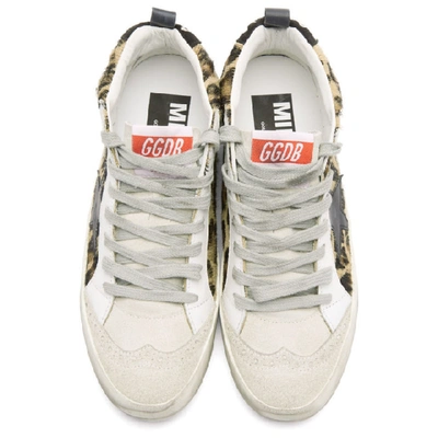 Shop Golden Goose Black And Brown Leopard Pony Mid Star Sneakers