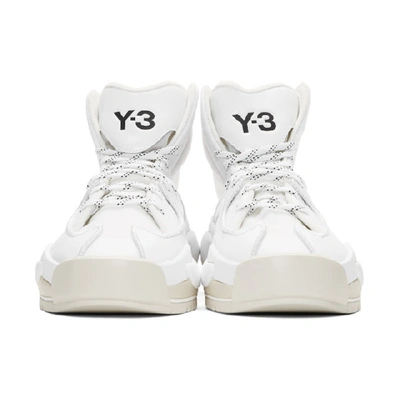 Shop Y-3 White Hokori High-top Sneakers In Off White /